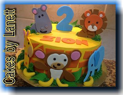 Safari Animal 2nd Birthday - Cake by Lanett