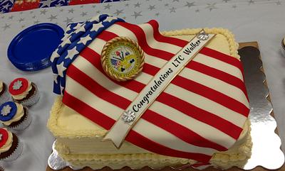 Army Promotion - Patriotic Flag Cake - Cake by Susan Russell