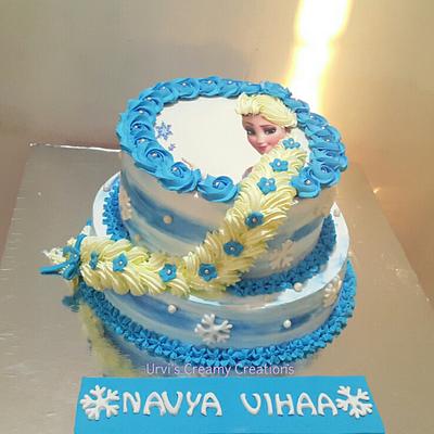 braided hair Elsa - Cake by Urvi Zaveri 