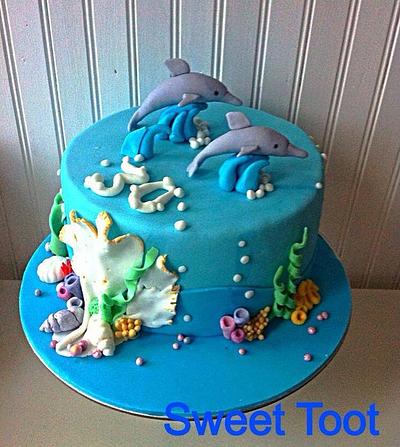 Cool Homemade 2-Tier Dolphin Birthday Cake