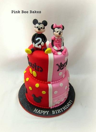 Mickey and minnie - Cake by Pink Bee Bakes