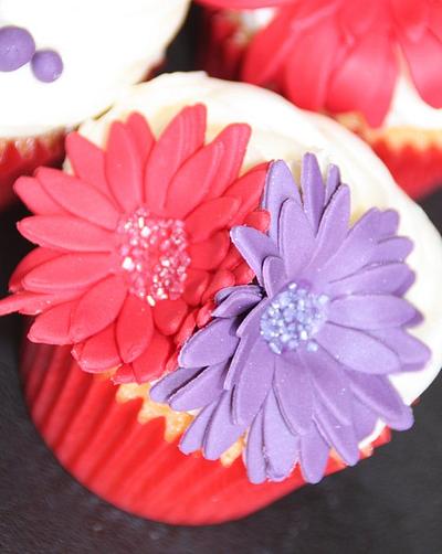 Purple and Red Bespoke Floral Collection - Cake by Ballderdash & Bunting
