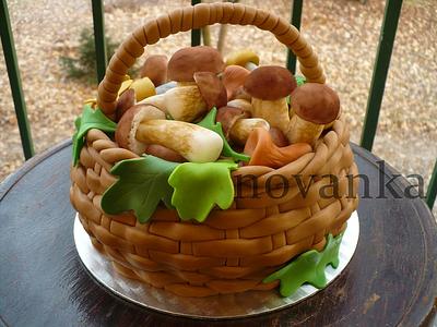 Basket with mushrooms - Cake by Novanka