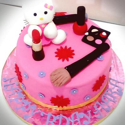 Hello Kitty & Make up Cake - Cake by Shivs Cake-alicious