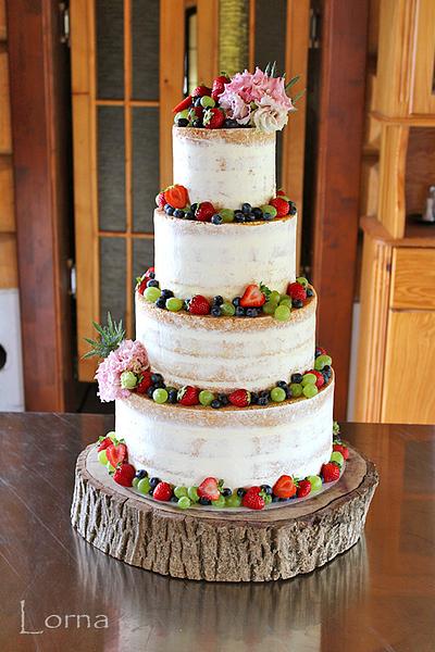 Naked wedding cake - Cake by Lorna