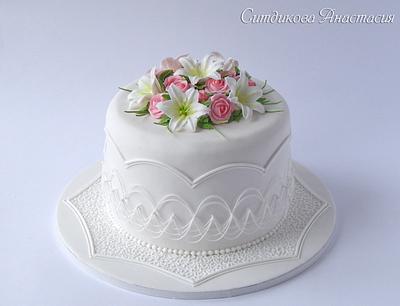 A bouquet of roses and lilies - Cake by Anastasia