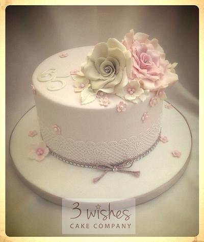 Lace and Roses - Cake by 3 Wishes Cake Co