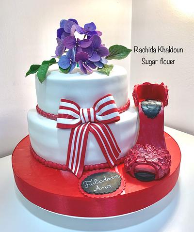 my elegant red shoes  - Cake by Rachida sugar flower 