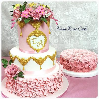 Pink Engagment Cake  - Cake by Nana Rose Cake 