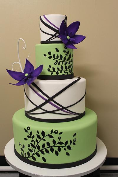 Purple and Green Wedding - Cake by Dina