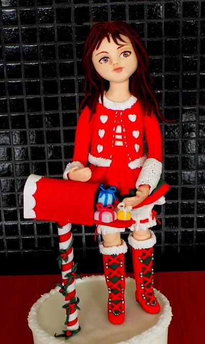 Christmas girl - Cake by Mischel cakes