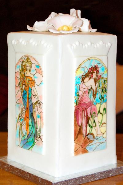 Mucha Stained Glass Cake - Cake by TracyH