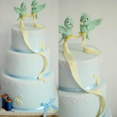 Cinderella inspired wedding cake with flying birds - Cake by Sugar Spice