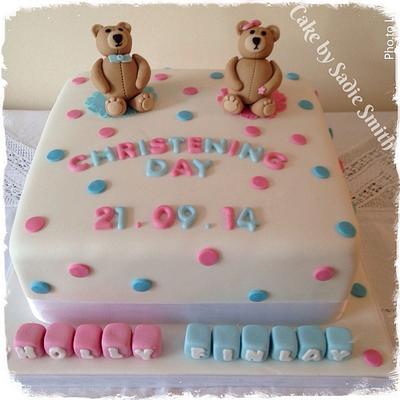 Teddy Bear Christening Cake - Cake by Sadie Smith