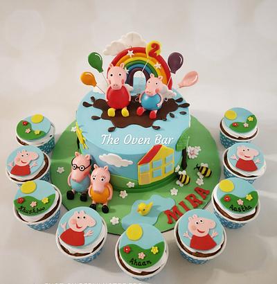 Peppa pig and family - Cake by Simran