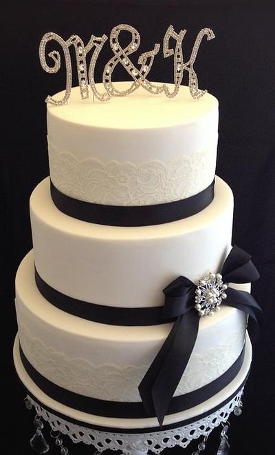 Vintage Lace Wedding Cake - Cake by cjsweettreats