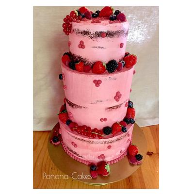Pink lady - semi naked cake - Cake by Ponona Cakes - Elena Ballesteros