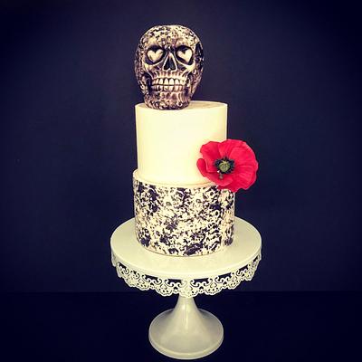Skull cake by MADL creations  - Cake by Cindy Sauvage 