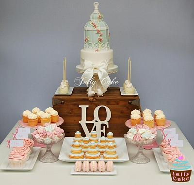 Birdcage Wedding Dessert Table - Cake by JellyCake - Trudy Mitchell