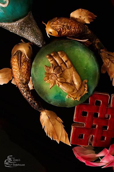 Vesak Festival Collaboration- Symbols of Buddhism - Cake by Zoeys Bakehouse