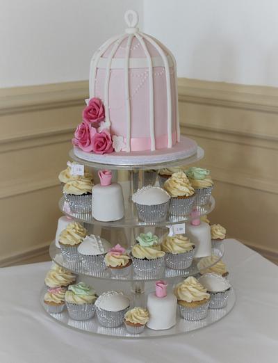 Birdcage wedding tower - Cake by Candy's Cupcakes