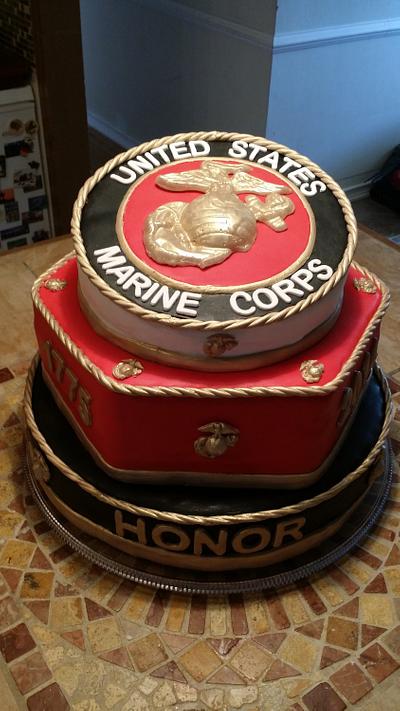 2014 Marine Corps Ball cake - Cake by Bella Noche Cakes