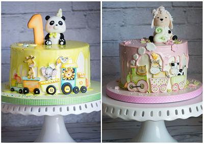 Drip cakes with trains - Cake by Vanilla & Me