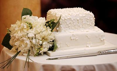 White Blossom Wedding Cake - Cake by rockbakehouse