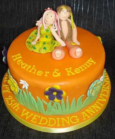 Hippy 25th wedding anniversary! - Cake by That Cake Lady