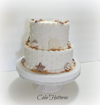 A simple Beach Wedding Cake - Cake by Donna Tokazowski- Cake Hatteras, Martinsburg WV