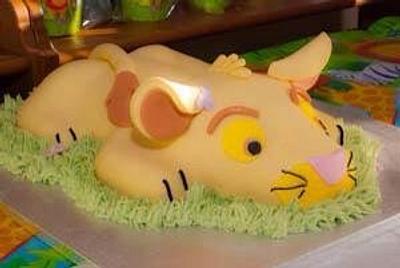 Lion - first carved animal cake - Cake by Genna
