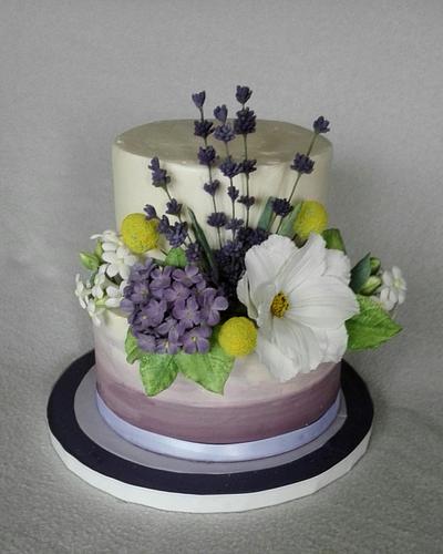 White and lilac - Cake by Anka