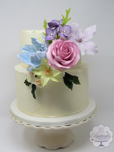 Floral baby shower cake - Cake by Butterfly Cakes and Bakes