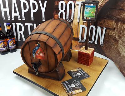 Working Beer Barrel and Pub Sign Cake - Cake by Angie Scott Cakes