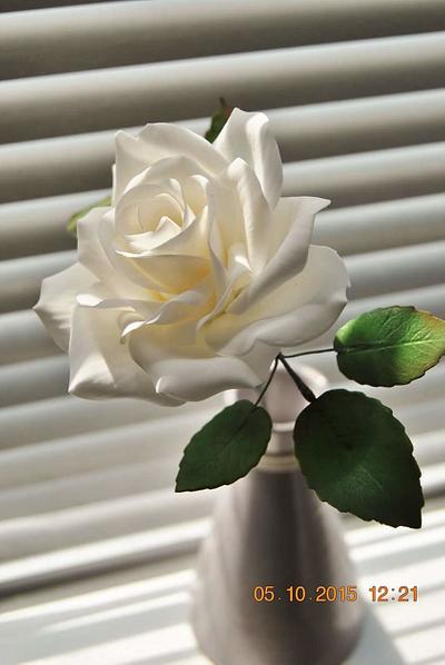 simply white- rose gumpaste flower - Cake by Grace Lorenzo
