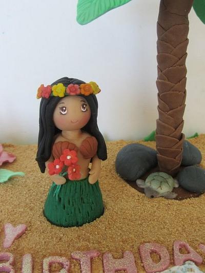 Hawaiian Themed Cake for an 8 yr Old. - Cake by Cake Creations by ME - Mayra Estrada