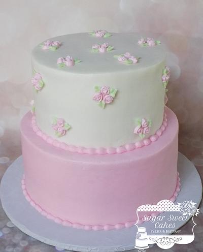 Mini Roses/Baby Shower - Cake by Sugar Sweet Cakes