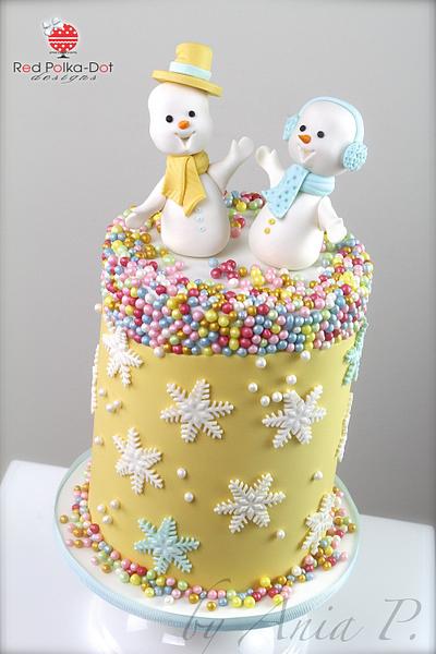 Singing Snowmen - Cake by RED POLKA DOT DESIGNS (was GMSSC)
