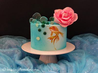 fish and camelia cake - Cake by rantingfrenchmama