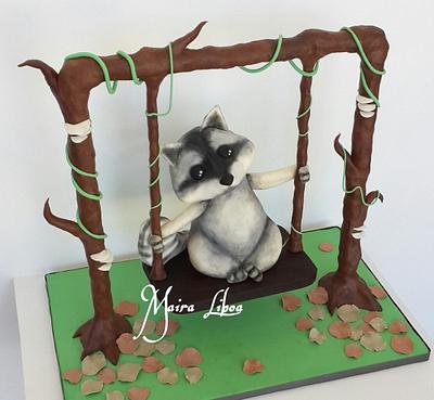  Raccoon - Cake by Maira Liboa