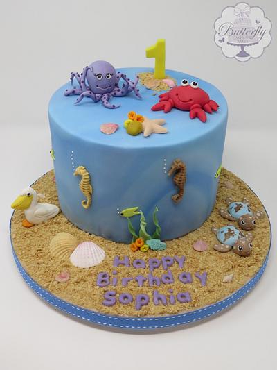 Sea and Travel themed 1st birthday cake - Cake by Butterfly Cakes and Bakes