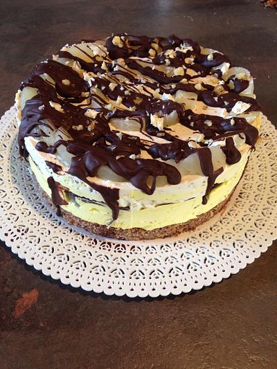 pear & chocolate mousse cake on marsala and nuts - Cake by CupClod Cake Design