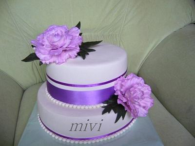 cake with peonies - Cake by mivi