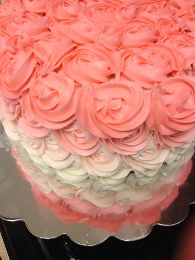 Ombre Rosettes  - Cake by Cole's cakery