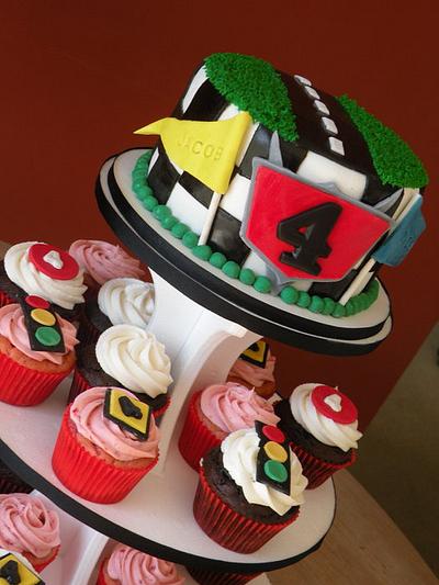 Cars cake & cupcakes - Cake by Dani Johnson