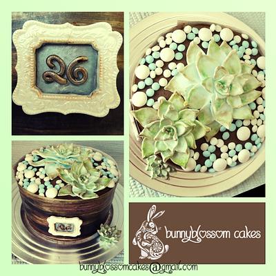 Succulent Birthday cake - Cake by BunnyBlossom
