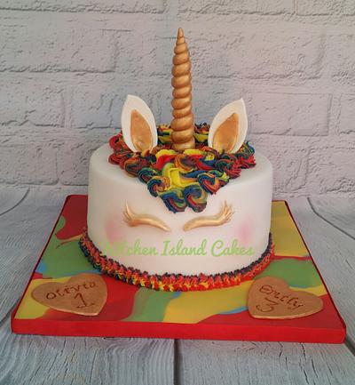 Vibrant Unicorn cake - Cake by Kitchen Island Cakes
