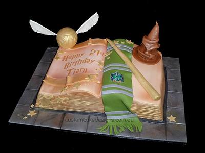 Slytherin Harry Potter Cake - Cake by Custom Cake Designs