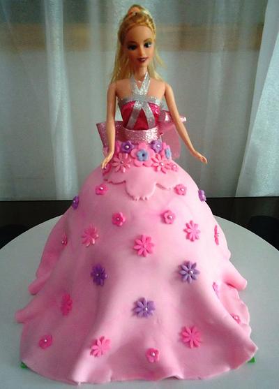 My First Fondant Covered Barbie Doll Cake - Cake by Venelyn G. Bagasol