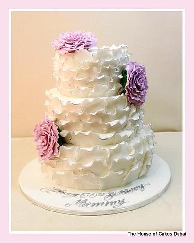 White and purple wedding cake - Cake by The House of Cakes Dubai